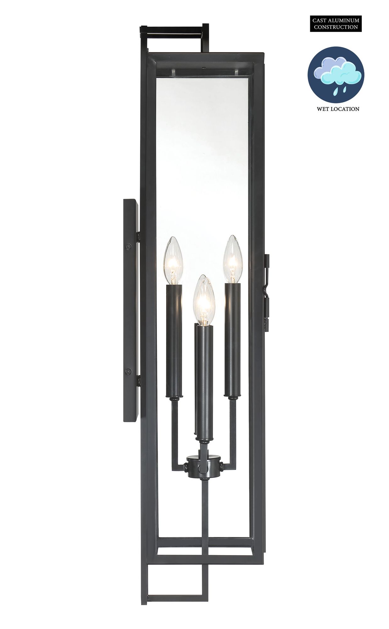 The Great Outdoors Knoll Road 4-Light Black Outdoor Wall Mount
