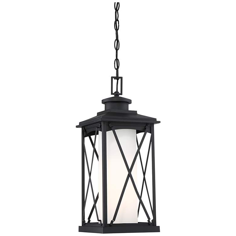 Image 1 The Great Outdoors Lansdale 1-Light Matte Black OD Hung Lantern