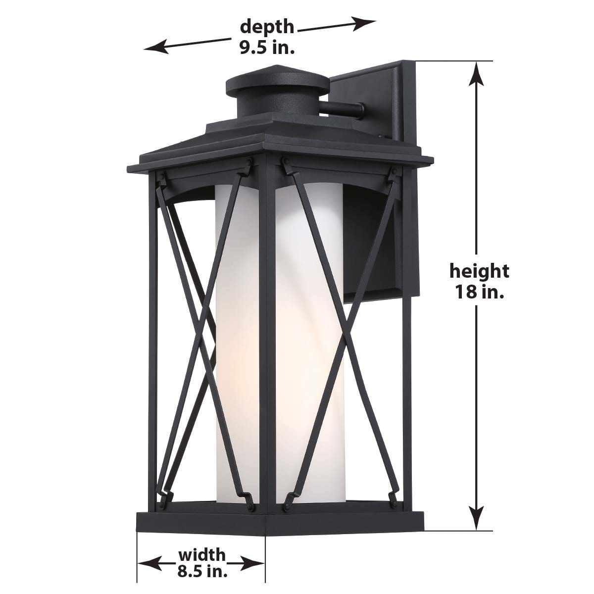 Image 4 The Great Outdoors Lansdale 1-Light Matte Black OD Wall Mount more views