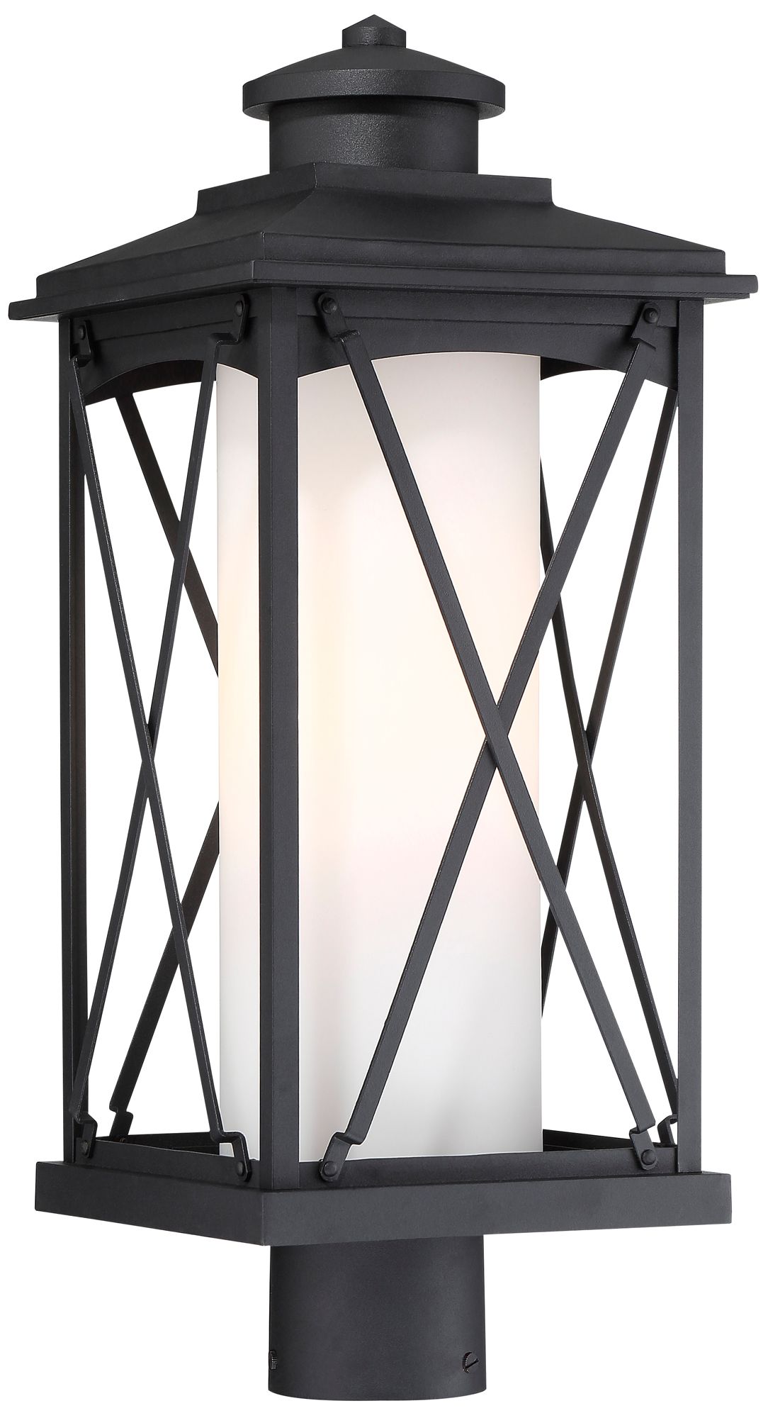 The Great Outdoors Lansdale 1-Light Matte Black Outdoor Post Mount