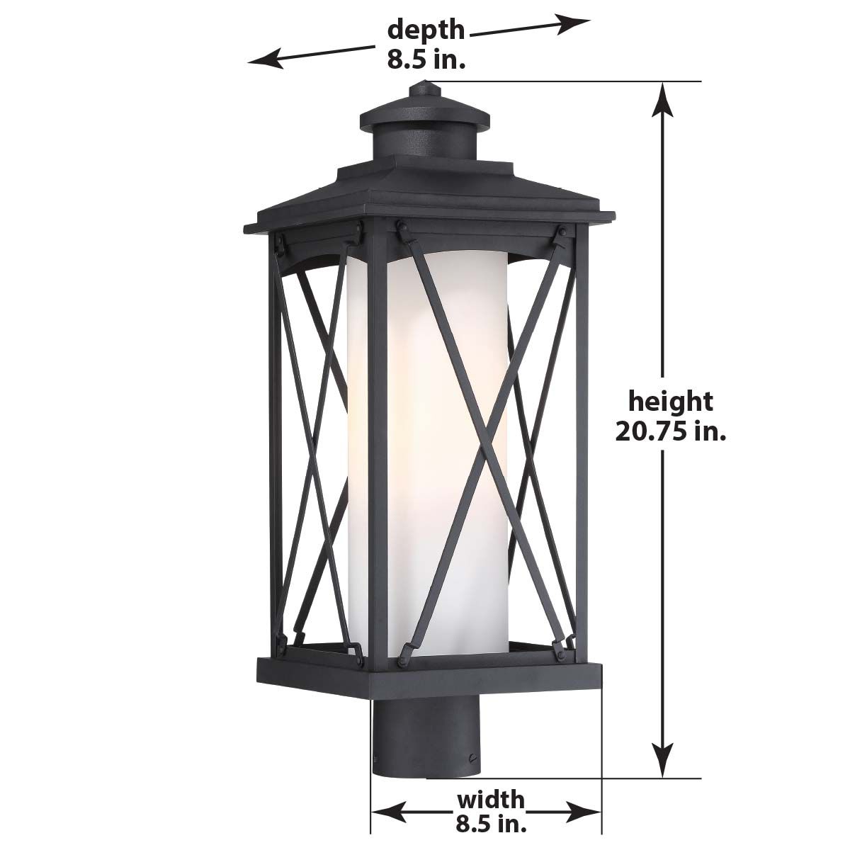 Image 4 The Great Outdoors Lansdale 1-Light Matte Black Outdoor Post Mount more views