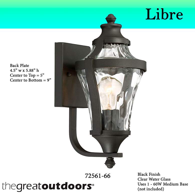 Image 5 The Great Outdoors Libre 1-Light Black Outdoor Wall Mount more views