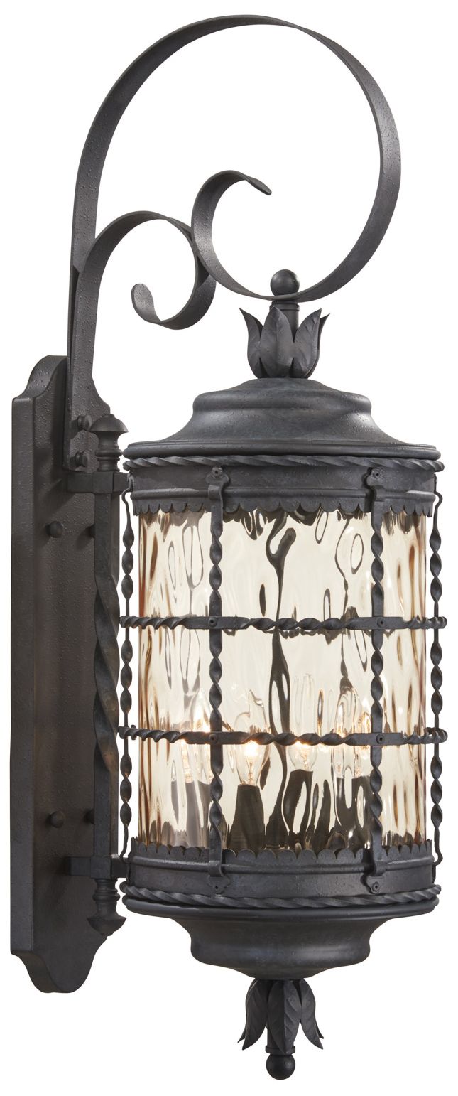 The Great Outdoors Mallorca 4-Light Spanish Iron Outdoor Wall Mount