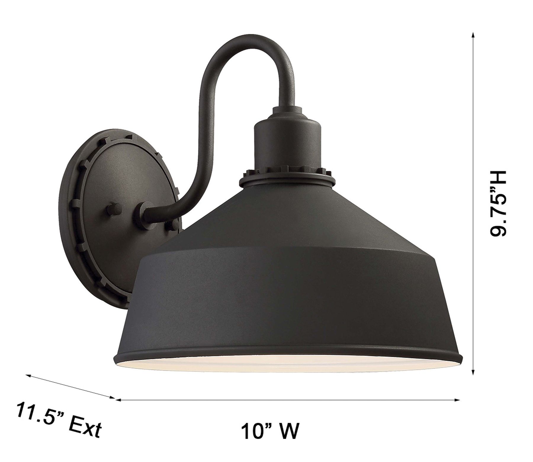 The Great Outdoors Mantiel 1-Light Black Outdoor Wall Light