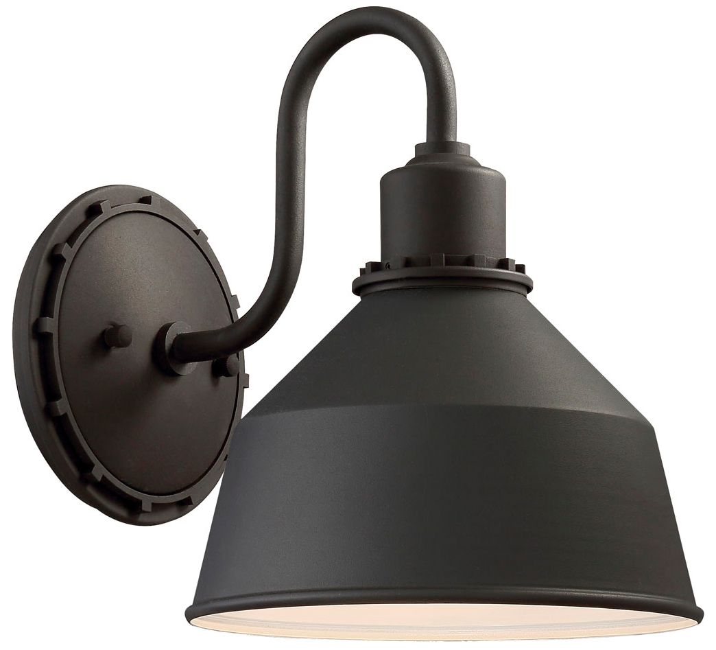 The Great Outdoors Mantiel 1-Light Black Outdoor Wall Mount
