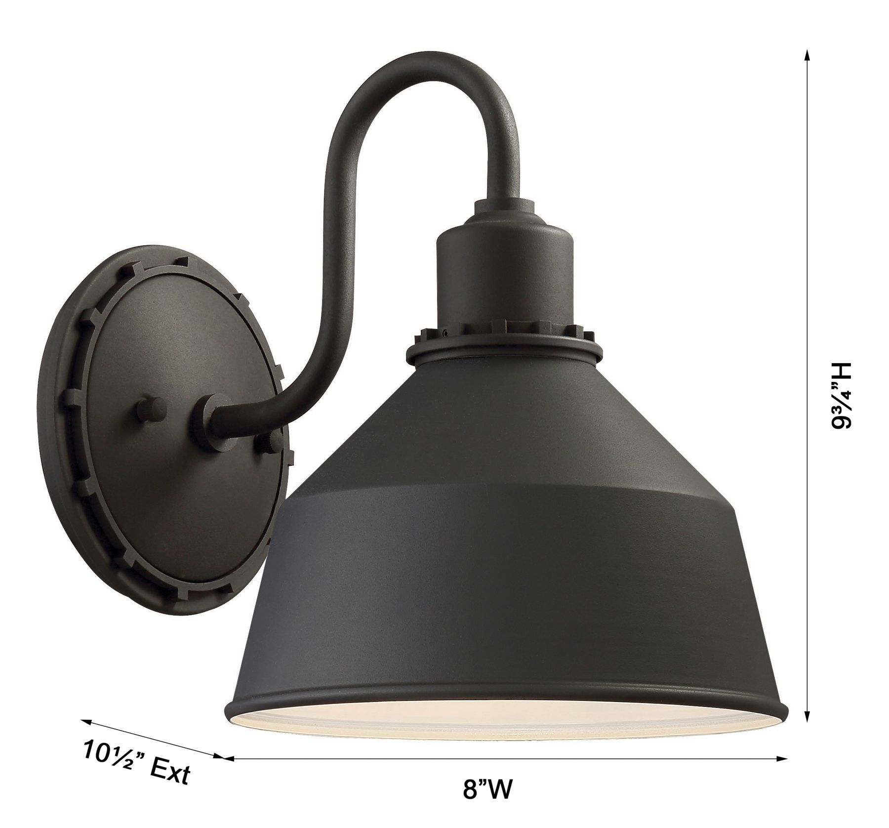 Image 7 The Great Outdoors Mantiel 1-Light Black Outdoor Wall Mount more views