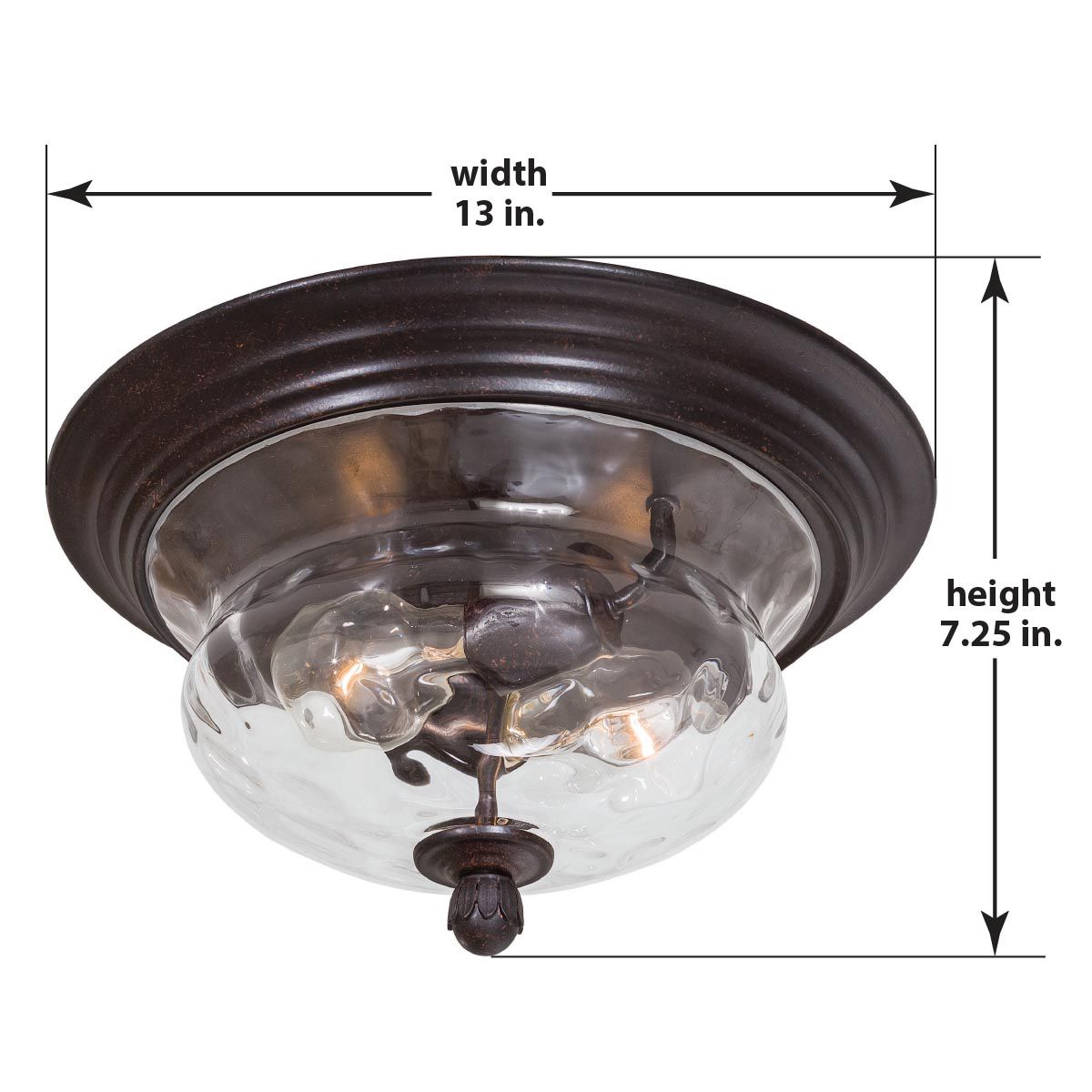 Image 5 The Great Outdoors Merrimack 2-Light Corona Bronze Flush Mount more views