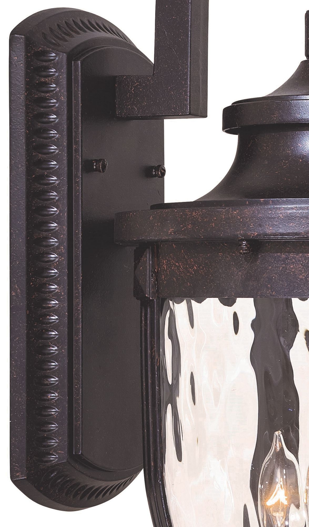 The Great Outdoors Merrimack 3-Light Corona Bronze Outdoor Wall Mount in scene