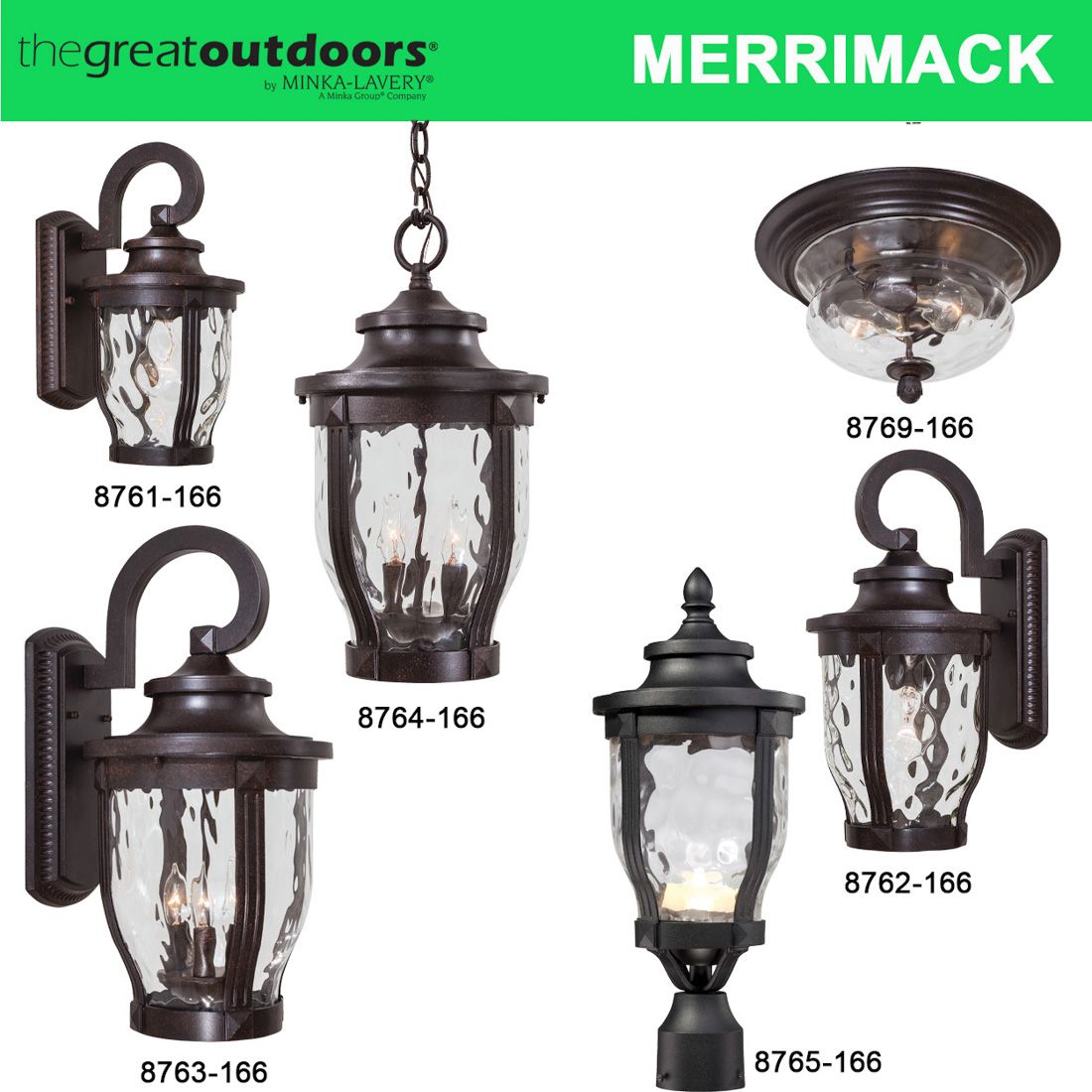 The Great Outdoors Merrimack 3-Light Corona Bronze Outdoor Wall Mount in scene