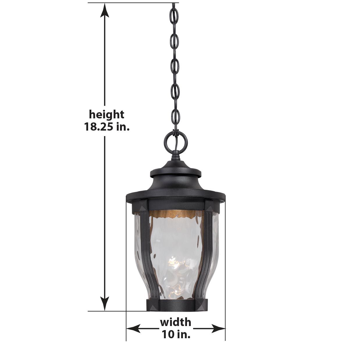 Image 2 The Great Outdoors Merrimack LED 1-Light Black OD Chain Hung lantern more views