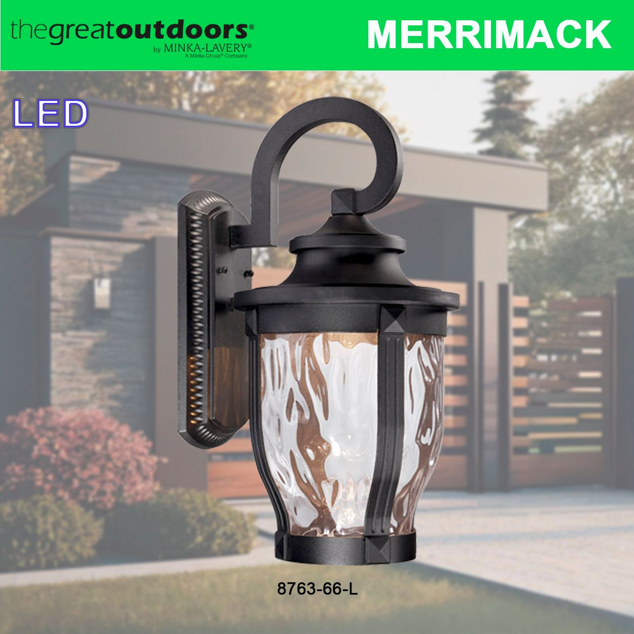 Image 6 The Great Outdoors Merrimack LED 1-Light Black OD Wall Mount more views