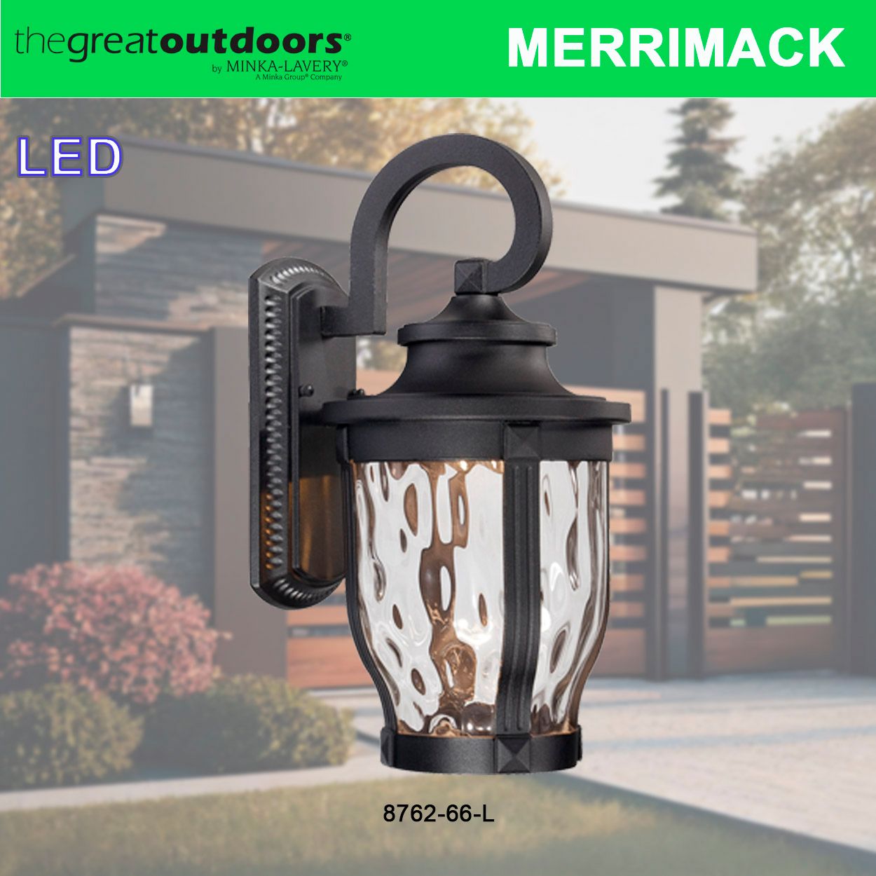 Image 4 The Great Outdoors Merrimack LED 1-Light Black OD Wall Mount more views