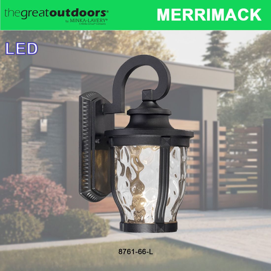 Image 5 The Great Outdoors Merrimack LED Black Outdoor Wall Mount more views