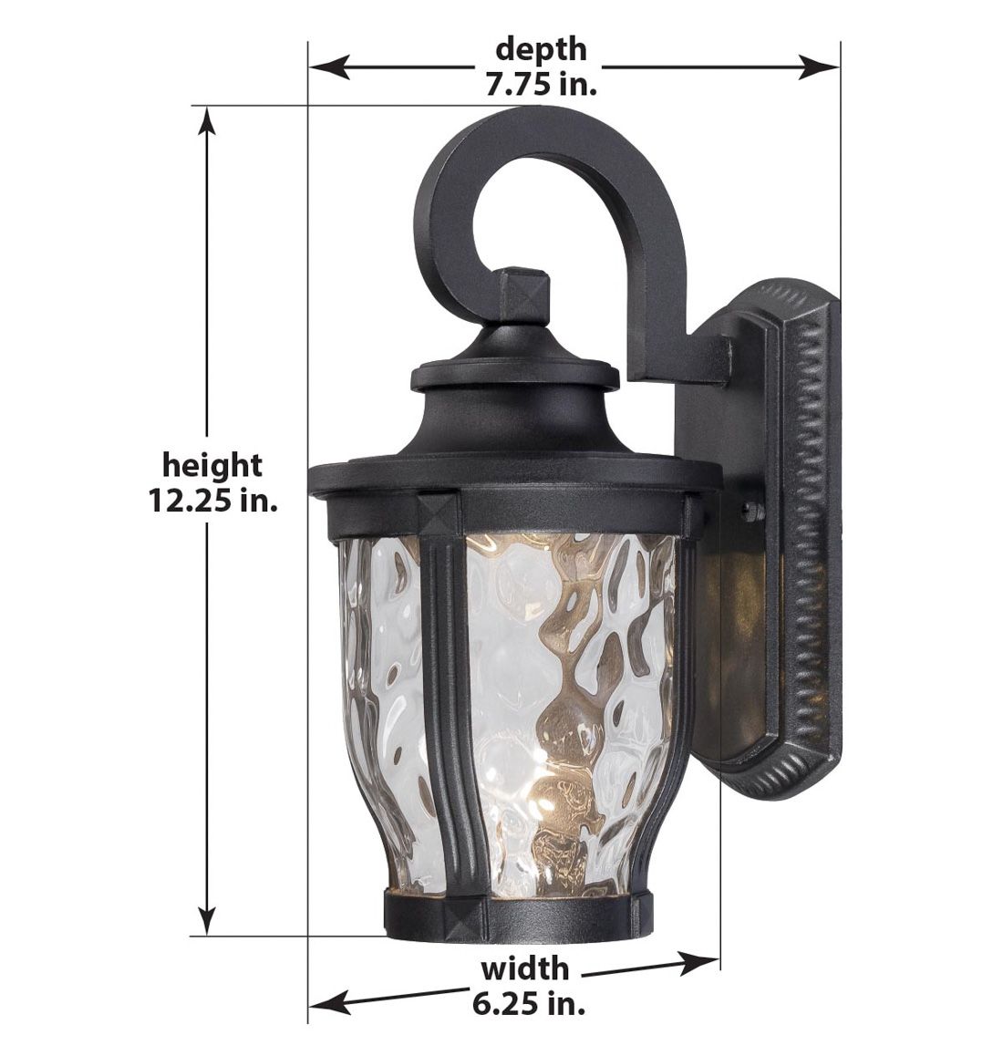 The Great Outdoors Merrimack LED Black Outdoor Wall Mount in scene