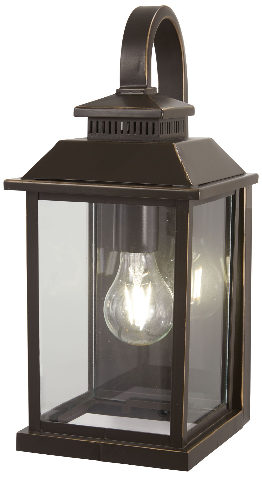 The Great Outdoors Miner's Loft 1-Light Bronze and Gold Outdoor Wall Mount