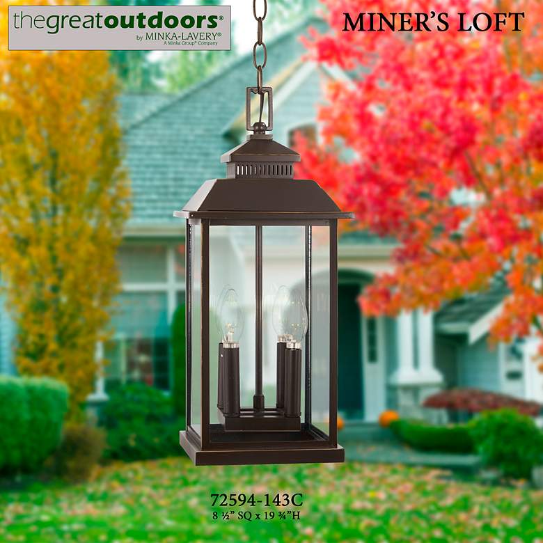 Image 5 The Great Outdoors Miner's Loft 4-Light Bronze and Gold OD Hung Lantern more views