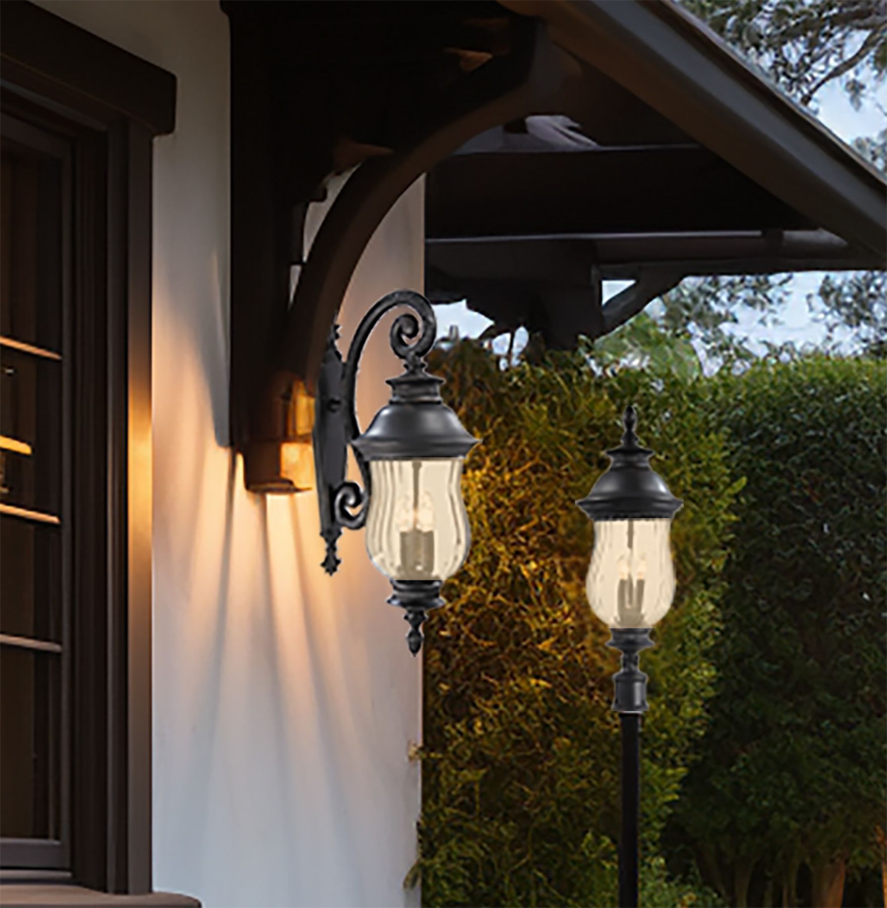 Image 4 The Great Outdoors Newport 3-Light Heritage Outdoor Wall Mount more views