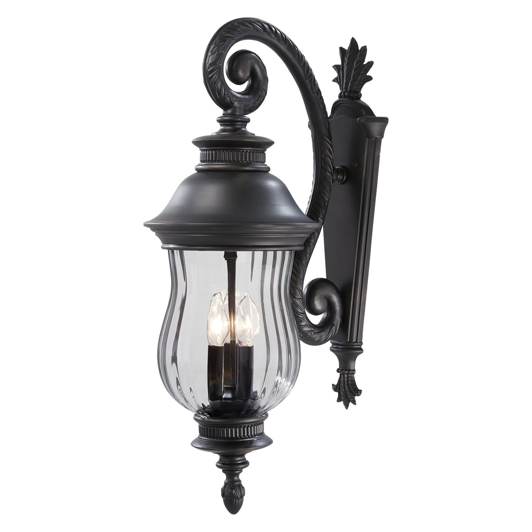 The Great Outdoors Newport 3-Light Heritage Outdoor Wall Mount in scene