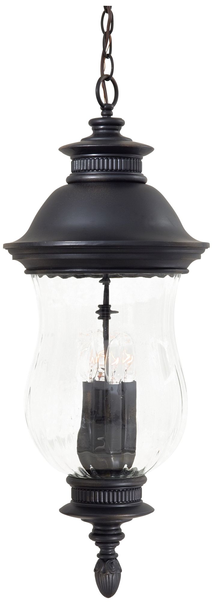 The Great Outdoors Newport 4-Light Heritage Bronze Hanging Lantern