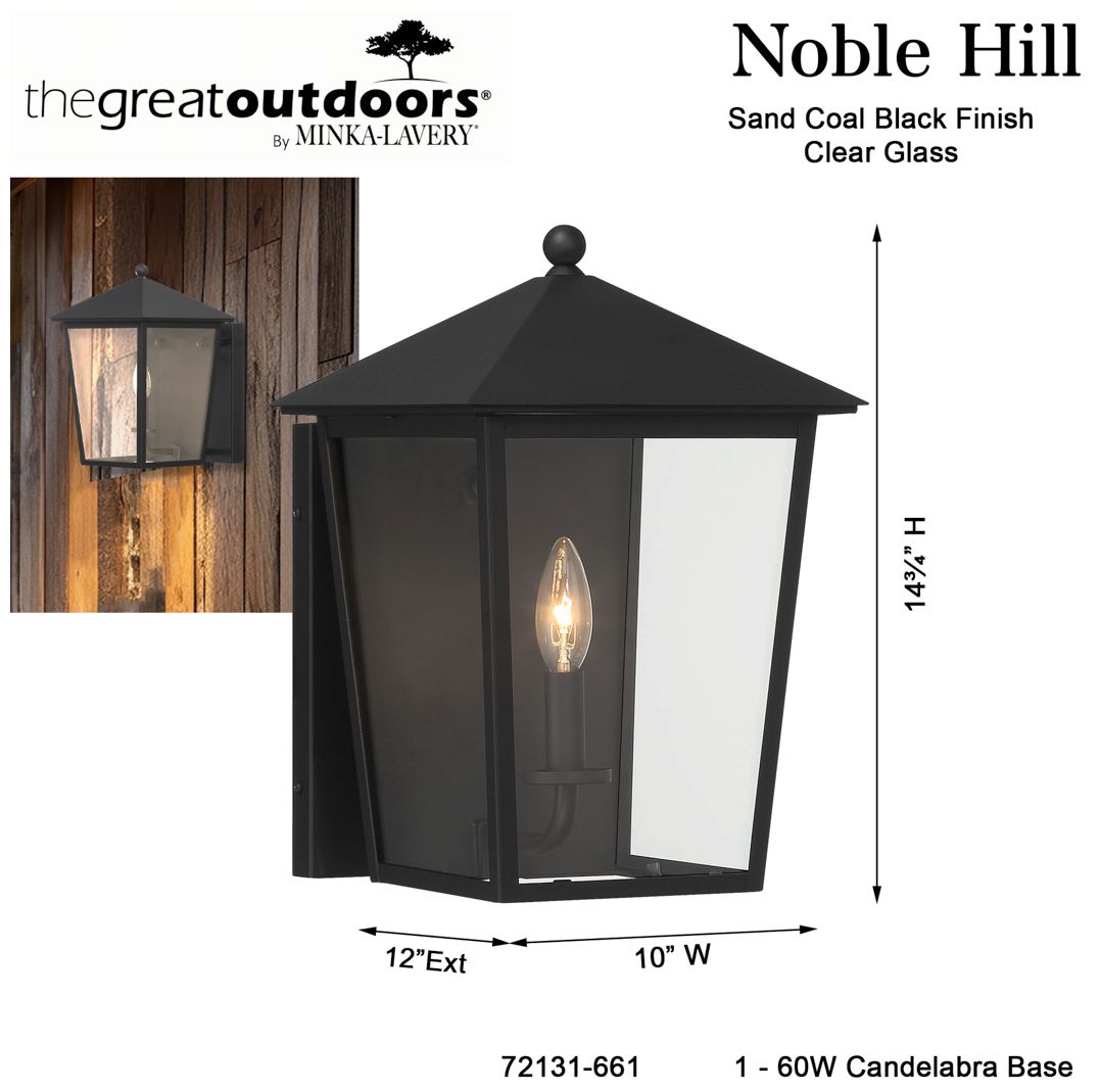 The Great Outdoors Noble Hill 1-Light Sand Coal Outdoor Wall Mount