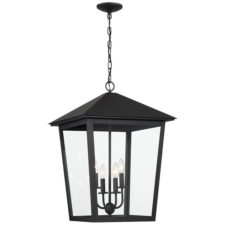 Image 1 The Great Outdoors Noble Hill 4-Light Black Chain Hung with Glass Shade