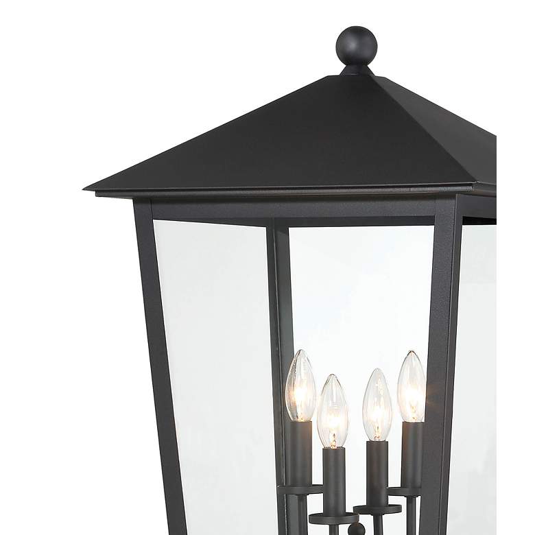 Image 2 The Great Outdoors Noble Hill 4-Light Black Outdoor Post with Glass Shade more views