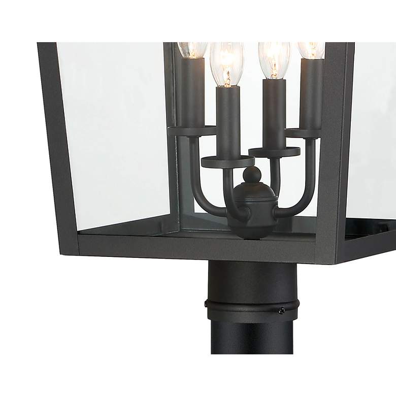 Image 3 The Great Outdoors Noble Hill 4-Light Black Outdoor Post with Glass Shade more views