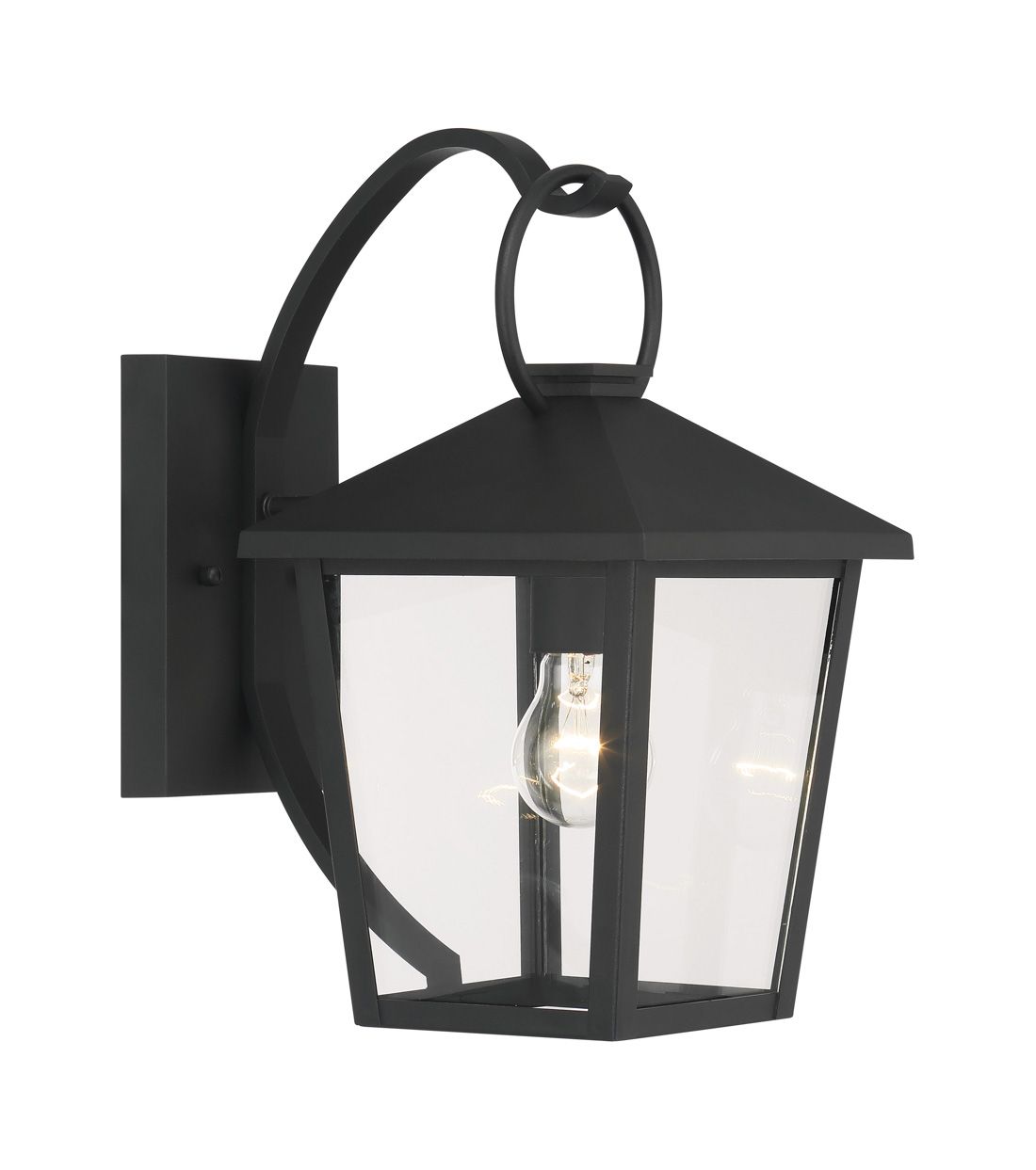 Image 7 The Great Outdoors Parkside 1-Light 8-in Sand Black Outdoor Wall Sconce more views