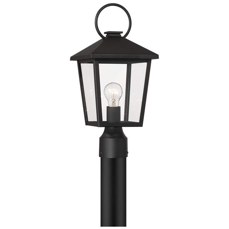 Image 1 The Great Outdoors Parkside 1-Light 8-in Sand Coal Black Outdoor Post Mount