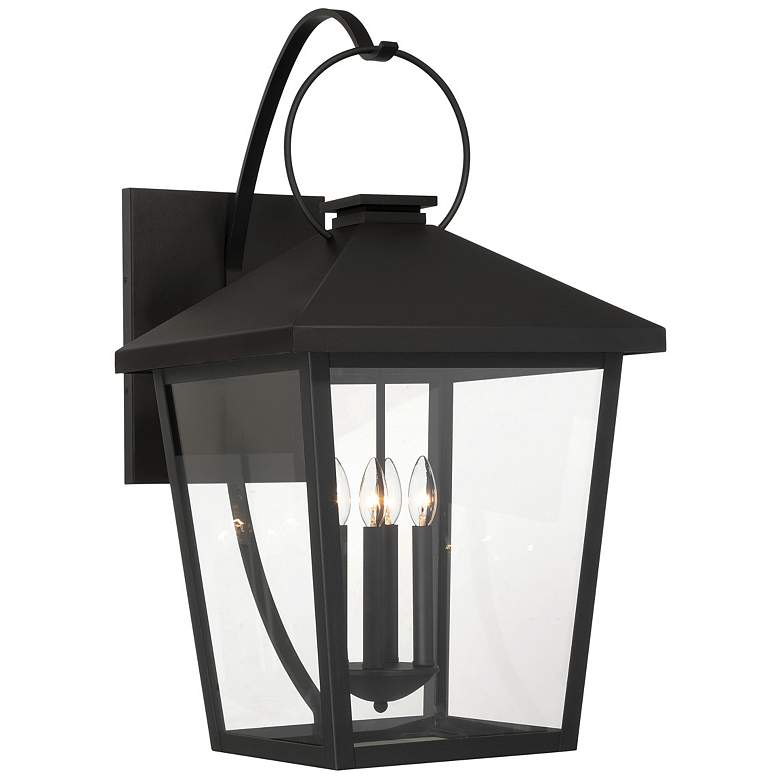 Image 2 The Great Outdoors Parkside 4-Light 17.25-in Sand Black Outdoor Wall Sconce more views