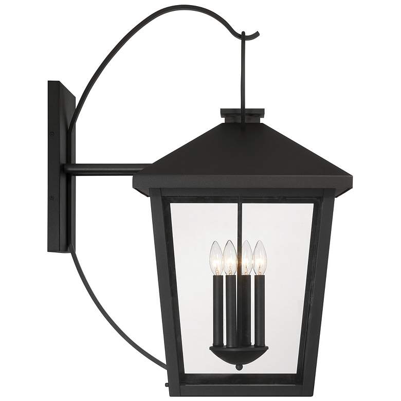 Image 3 The Great Outdoors Parkside 4-Light 17.25-in Sand Black Outdoor Wall Sconce more views