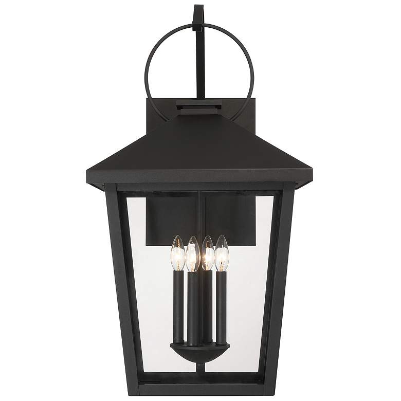 Image 4 The Great Outdoors Parkside 4-Light 17.25-in Sand Black Outdoor Wall Sconce more views