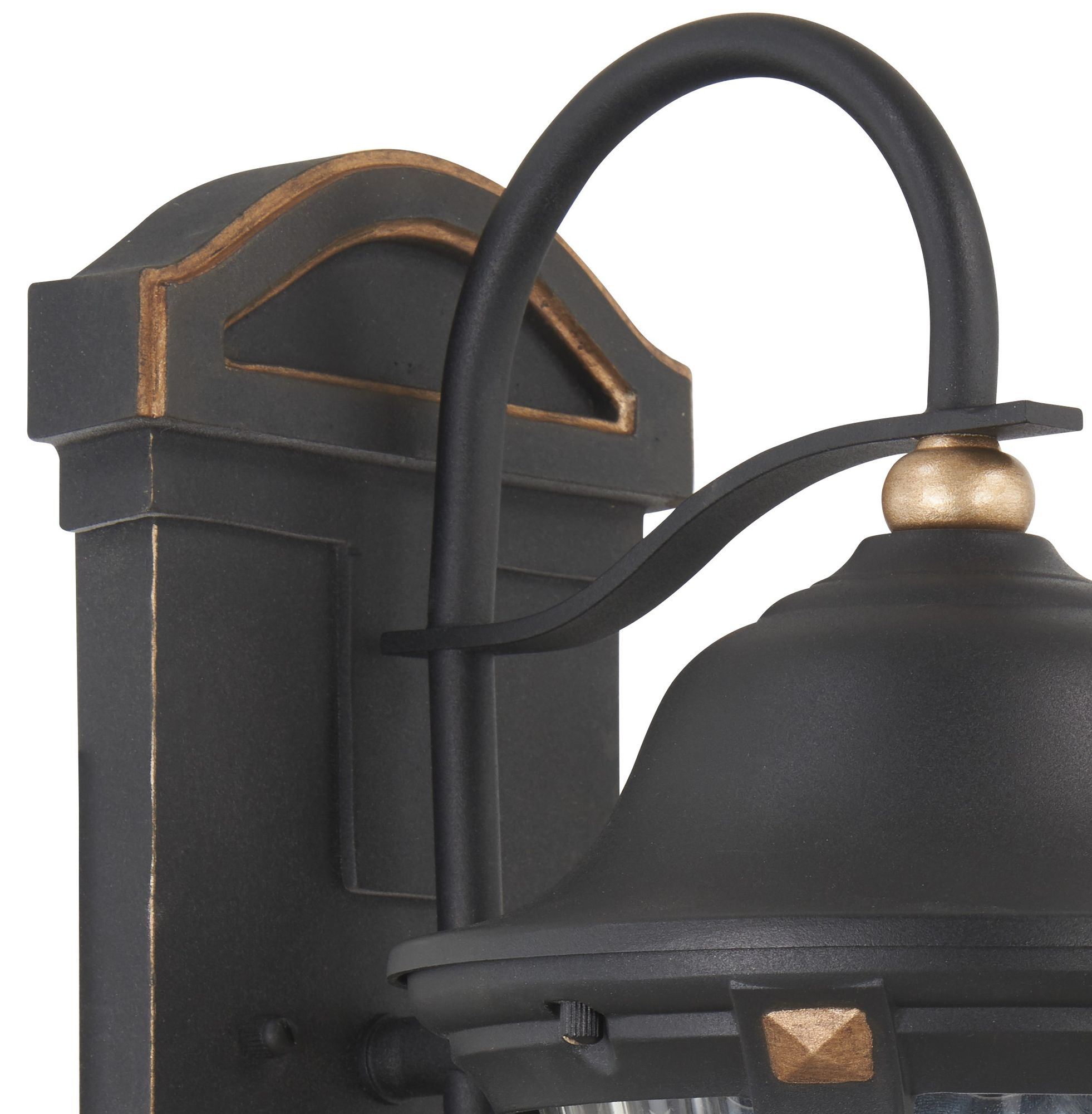 Image 4 The Great Outdoors Peale Street 1-Light Coal and Gold Outdoor Wall Mount more views