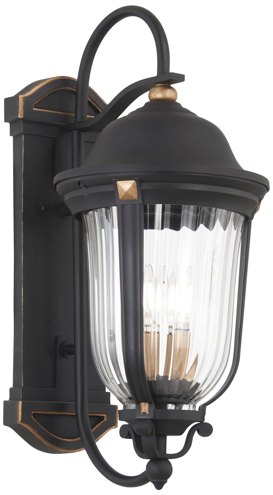 The Great Outdoors Peale Street 4-Light Sand Coal Outdoor Wall Mount