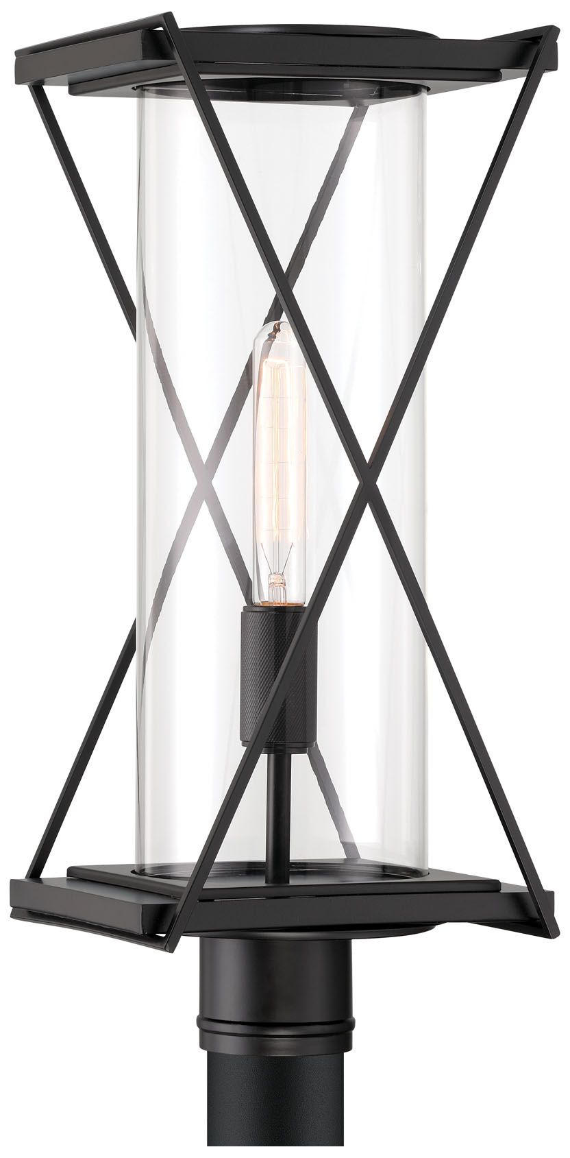 The Great Outdoors Rockhill 1-Light 22-in Matte Black Outdoor Post Mount