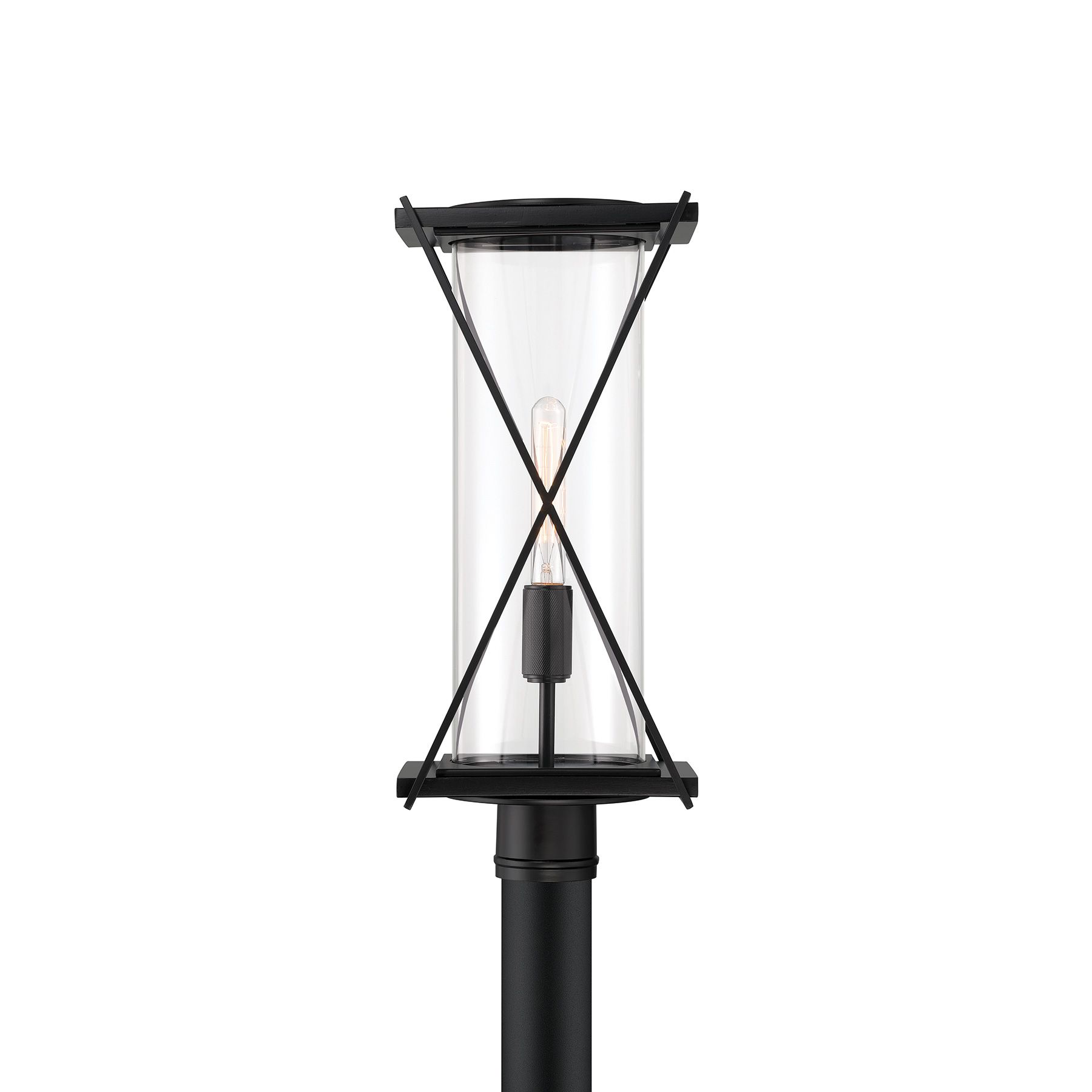 Image 2 The Great Outdoors Rockhill 1-Light 22-in Matte Black Outdoor Post Mount more views