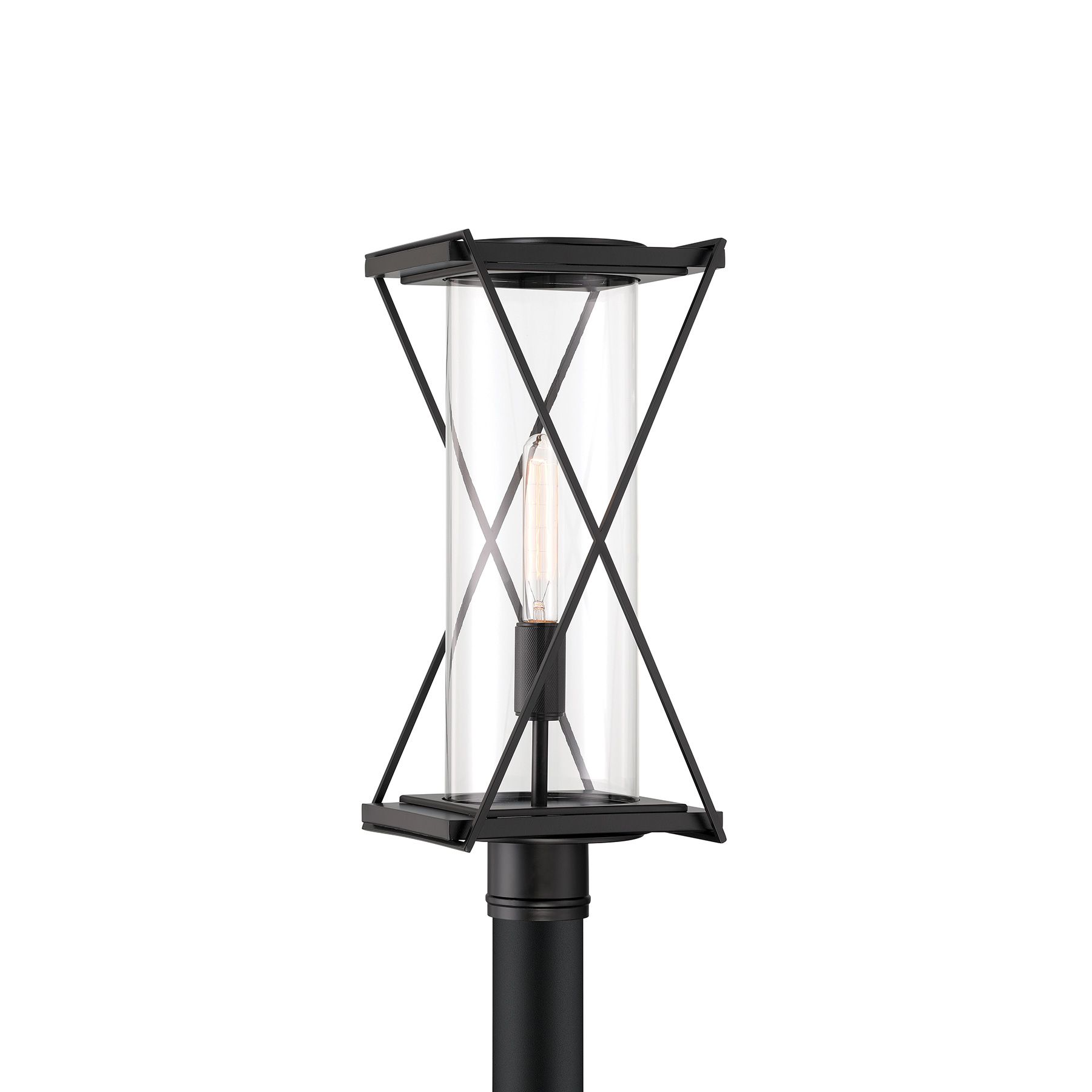 Image 5 The Great Outdoors Rockhill 1-Light 22-in Matte Black Outdoor Post Mount more views