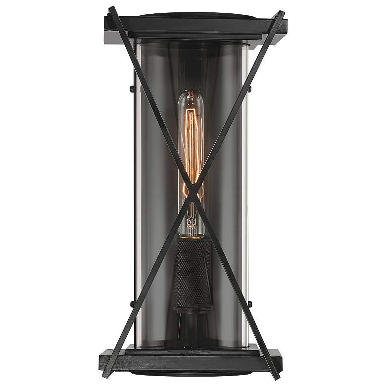 Image 2 The Great Outdoors Rockhill 1-Light 7.5-in Dark Matte Black Wall Sconce more views
