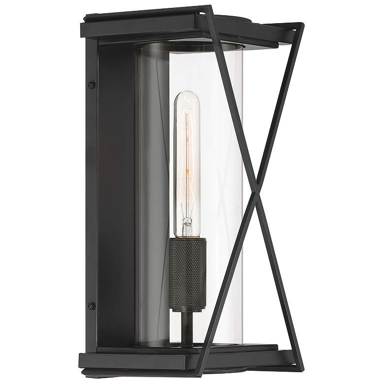 Image 3 The Great Outdoors Rockhill 1-Light 7.5-in Dark Matte Black Wall Sconce more views