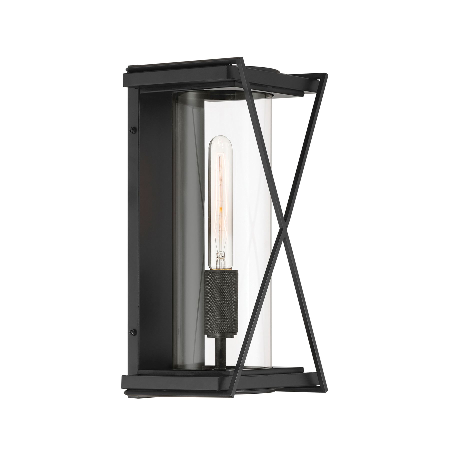 The Great Outdoors Rockhill 1-Light 7.5-in Dark Matte Black Wall Sconce