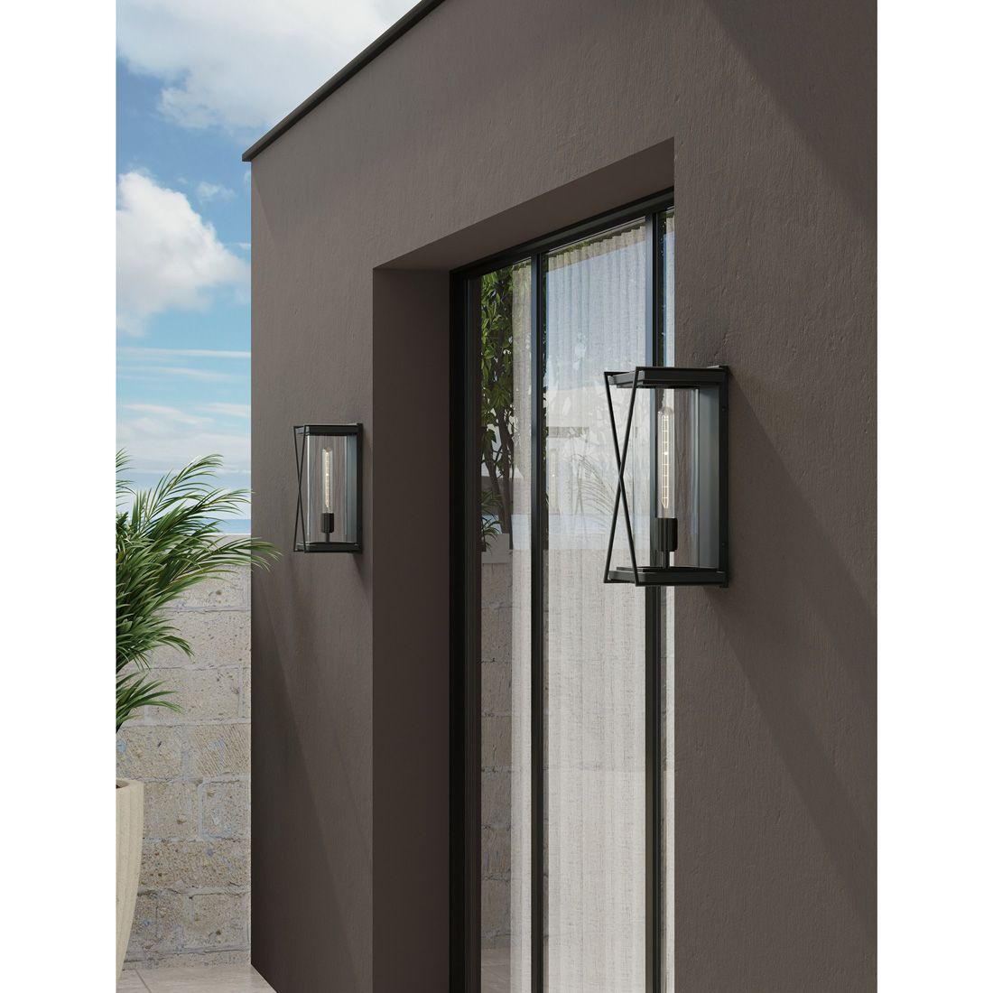 The Great Outdoors Rockhill 1-Light 7.5-in Dark Matte Black Wall Sconce