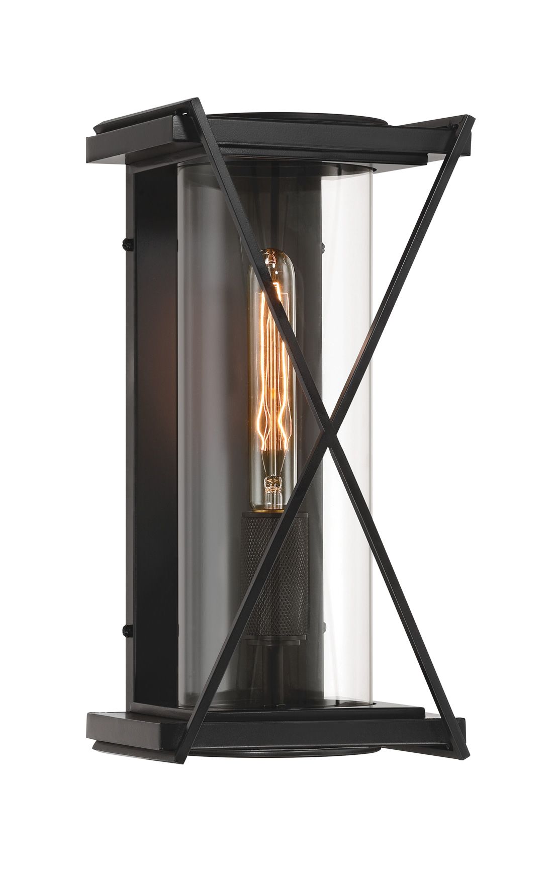 The Great Outdoors Rockhill 1-Light 7.5-in Dark Matte Black Wall Sconce