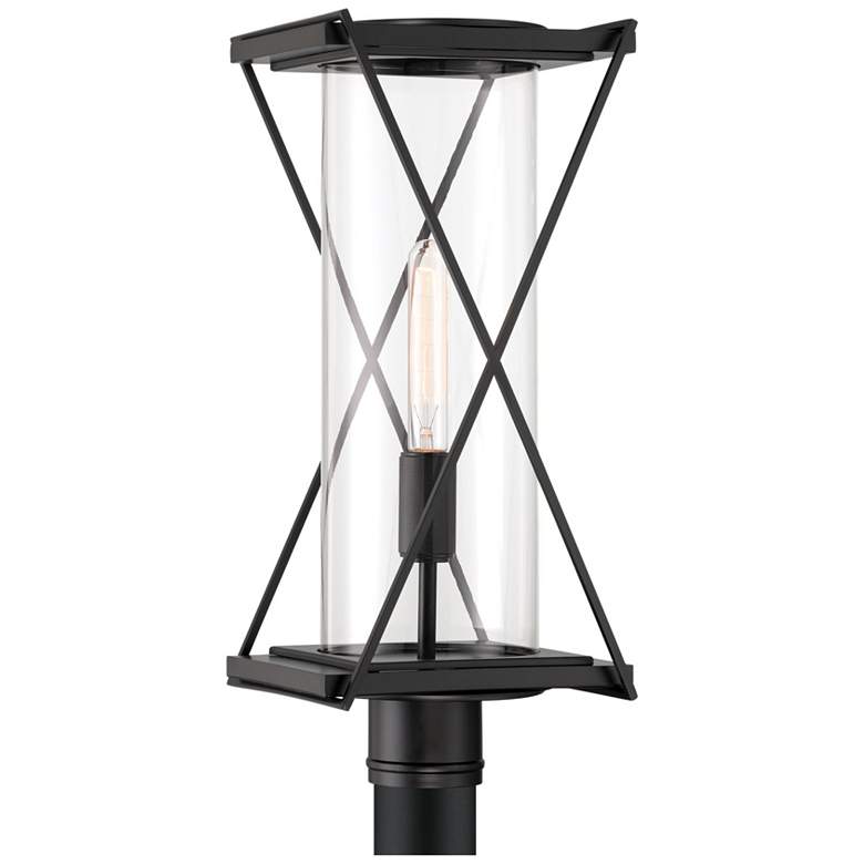 Image 1 The Great Outdoors Rockhill 1-Light 9.5-in Matte Black Outdoor Post Mount