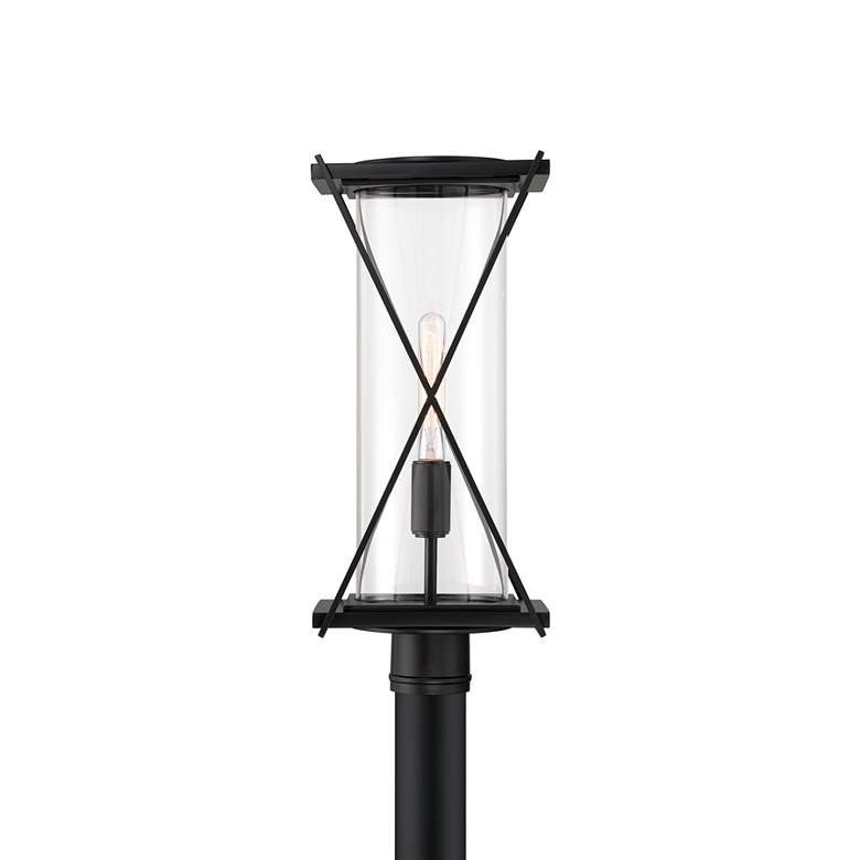 Image 2 The Great Outdoors Rockhill 1-Light 9.5-in Matte Black Outdoor Post Mount more views