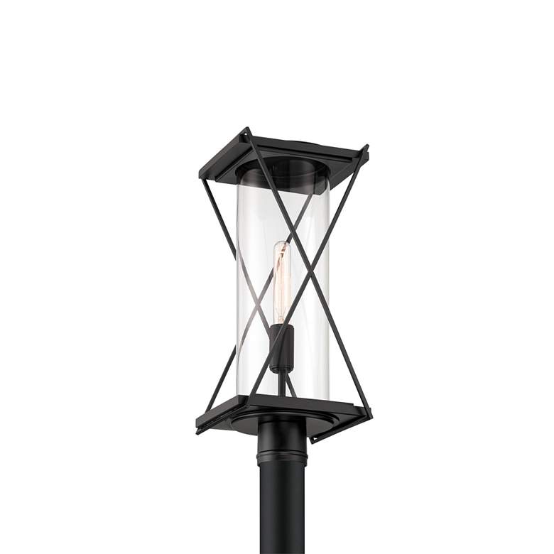 Image 4 The Great Outdoors Rockhill 1-Light 9.5-in Matte Black Outdoor Post Mount more views