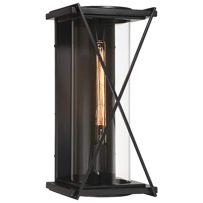 Image 5 The Great Outdoors Rockhill 1-Light 9.5-in Matte Black Outdoor Wall Sconce more views