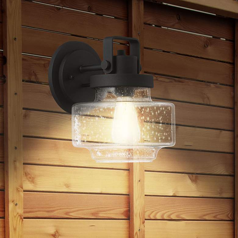 Image 1 The Great Outdoors Rosecrans 1-Light Sand Coal Outdoor Wall Mount