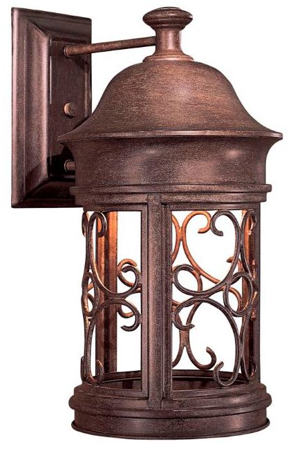 The Great Outdoors Sage Ridge 1-Light Vintage Rust Outdoor Wall Mount