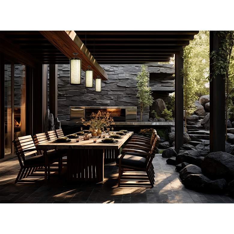 Image 4 The Great Outdoors Salt Creek 1-Light LED 13.13-in Black Lantern Pendant more views