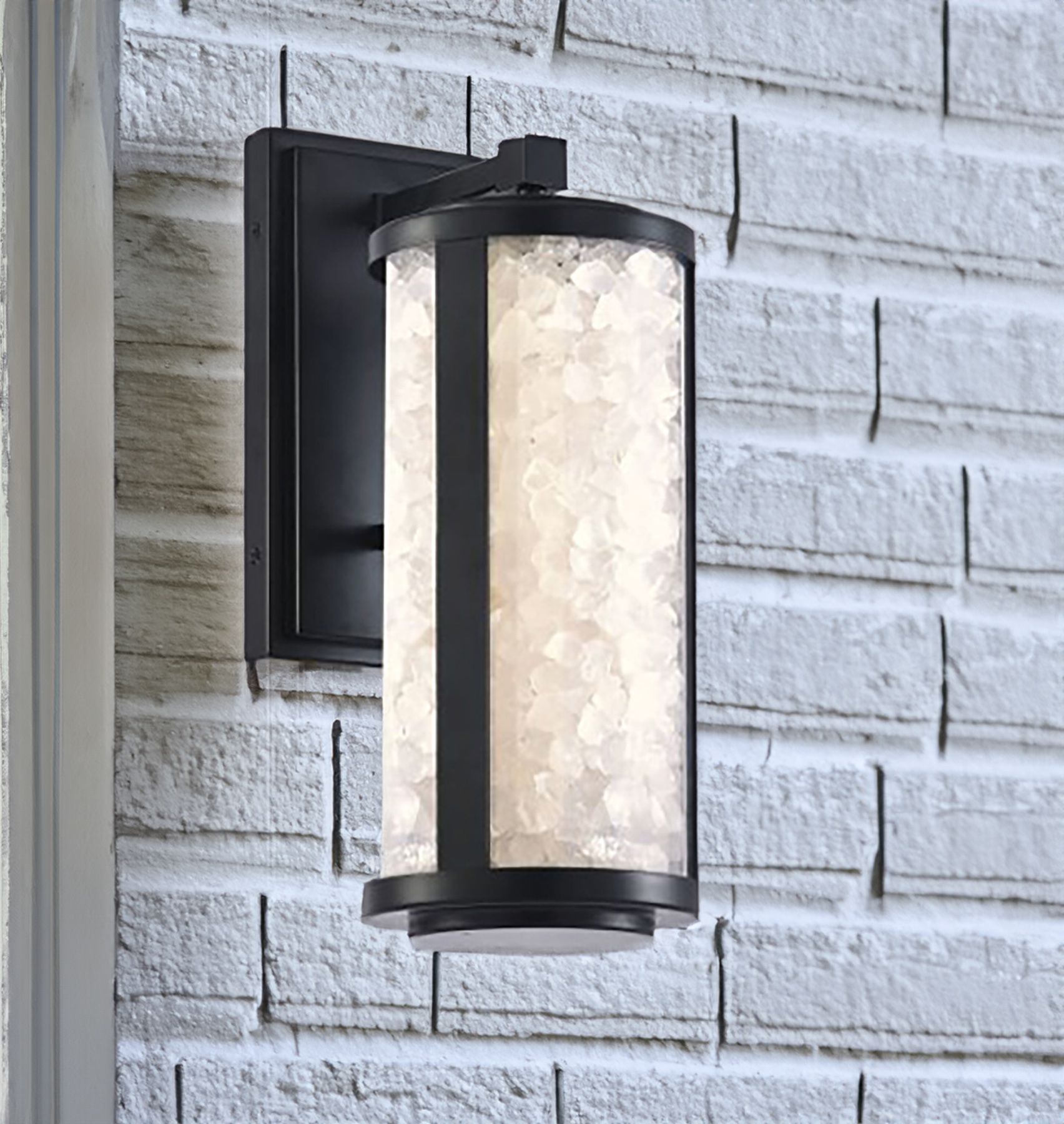 The Great Outdoors Salt Creek 1-Light LED 6-in Black Outdoor Wall Sconce